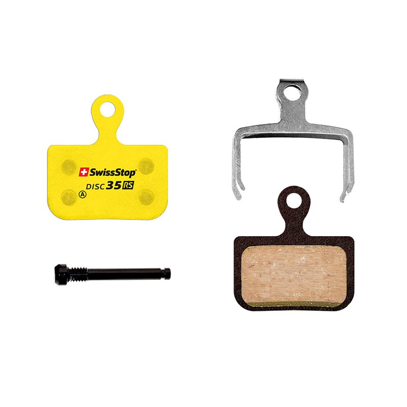 SwissStop RS Bicycle Disc Pads Model D35 for Sram Red eTap AXS and Avid Caliper Brakes, Yellow.